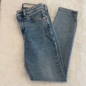 rag & bone Medium Blue High-Rise Straight Jeans